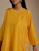 EMBROIDERED TUNIC TROUSER SET- MANGO YELLOW