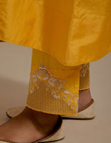EMBROIDERED TUNIC TROUSER SET- MANGO YELLOW