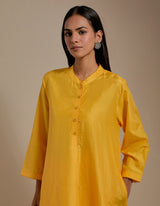 EMBROIDERED TUNIC TROUSER SET- MANGO YELLOW