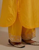 EMBROIDERED TUNIC TROUSER SET- MANGO YELLOW