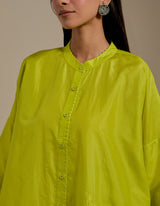 EMBROIDERED TUNIC TROUSER SET- LIME
