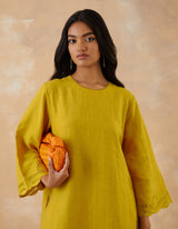 EMBROIDERED TUNIC TROUSER SET- CANARY
