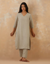EMBROIDERED TUNIC TROUSER SET- DUNE
