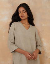EMBROIDERED TUNIC TROUSER SET- DUNE