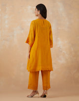 EMBROIDERED TUNIC TROUSER SET- APRICOT