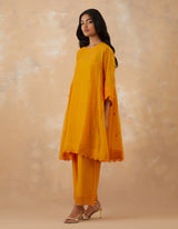 EMBROIDERED TUNIC TROUSER SET- APRICOT