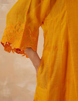 EMBROIDERED TUNIC TROUSER SET- APRICOT