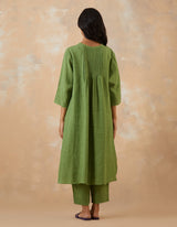 EMBROIDERED TUNIC TROUSER SET- MATCHA