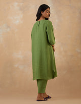 EMBROIDERED TUNIC TROUSER SET- MATCHA