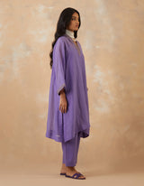 EMBROIDERED TUNIC TROUSER SET- LEVENDAR
