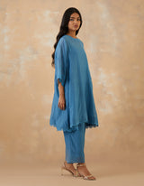EMBROIDERED TUNIC TROUSER SET- BLUEBELL