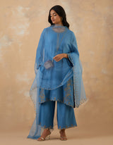 HAND EMBROIDERED DUPATTA- BLUEBELL