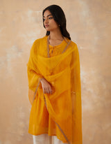 EMBROIDERED TUNIC TROUSER SET- APRICOT VANILLA