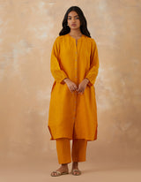 EMBROIDERED TUNIC TROUSER SET- APRICOT