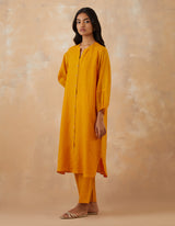 EMBROIDERED TUNIC TROUSER SET- APRICOT