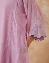 EMBROIDERED TUNIC TROUSER SET- ORCHID