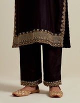 EMBROIDERED TUNIC TROUSER SET- BLACK