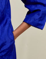 EMBROIDERED TUNIC TROUSER SET- COBALT BLUE