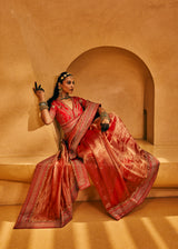 EMBROIDERED SAREE- BURNT ORANGE