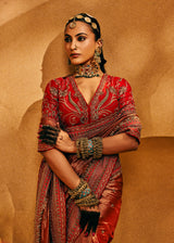 EMBROIDERED BLOUSE- BURNT ORANGE