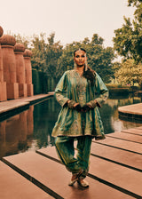 EMBROIDERED TUNIC TROUSER SET- ALOE