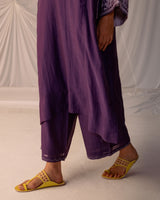 EMBROIDERED TUNIC TROUSER SET- GRAPE