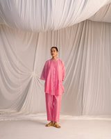 EMBROIDERED TUNIC TROUSER SET- PINK
