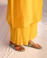 EMBROIDERED TUNIC TROUSER SET- MANGO YELLOW