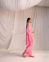 EMBROIDERED TUNIC TROUSER SET- PINK