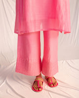EMBROIDERED TUNIC TROUSER SET- PINK