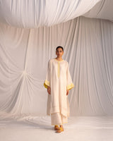 EMBROIDERED TUNIC TROUSER SET- CHAMPAGNE