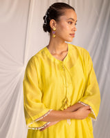 EMBROIDERED TUNIC TROUSER SET- LIME GREEN