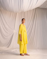 EMBROIDERED TUNIC TROUSER SET- LIME GREEN