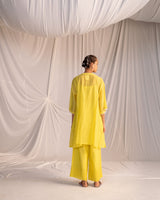 EMBROIDERED TUNIC TROUSER SET- LIME GREEN