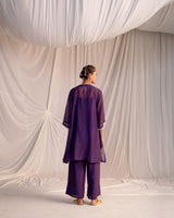 EMBROIDERED TUNIC TROUSER SET- GRAPE