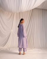 EMBROIDERED TUNIC TROUSER SET- LILAC