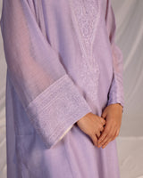 EMBROIDERED TUNIC TROUSER SET- LILAC