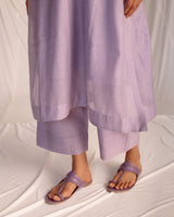 EMBROIDERED TUNIC TROUSER SET- LILAC