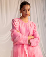 EMBROIDERED TUNIC TROUSER SET- PINK