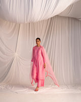 EMBROIDERED TUNIC TROUSER SET- PINK