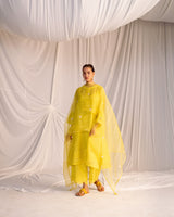 EMBROIDERED TUNIC TROUSER SET- LIME GREEN