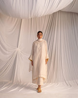 EMBROIDERED TUNIC TROUSER SET- CHAMPAGNE