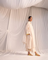 EMBROIDERED TUNIC TROUSER SET- CHAMPAGNE