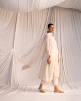 HAND EMBROIDERED DUPATTA- CHAMPAGNE