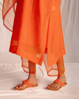 EMBROIDERED TUNIC TROUSER SET- RUST ORANGE