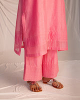 EMBROIDERED TUNIC TROUSER SET- PINK