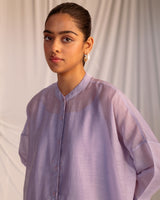 EMBROIDERED TUNIC TROUSER SET- LILAC