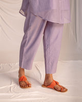 EMBROIDERED TUNIC TROUSER SET- LILAC