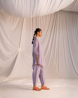 EMBROIDERED TUNIC TROUSER SET- LILAC