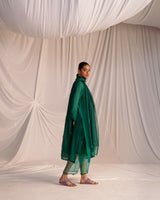 HAND EMBROIDERED DUPATTA- EVERGREEN